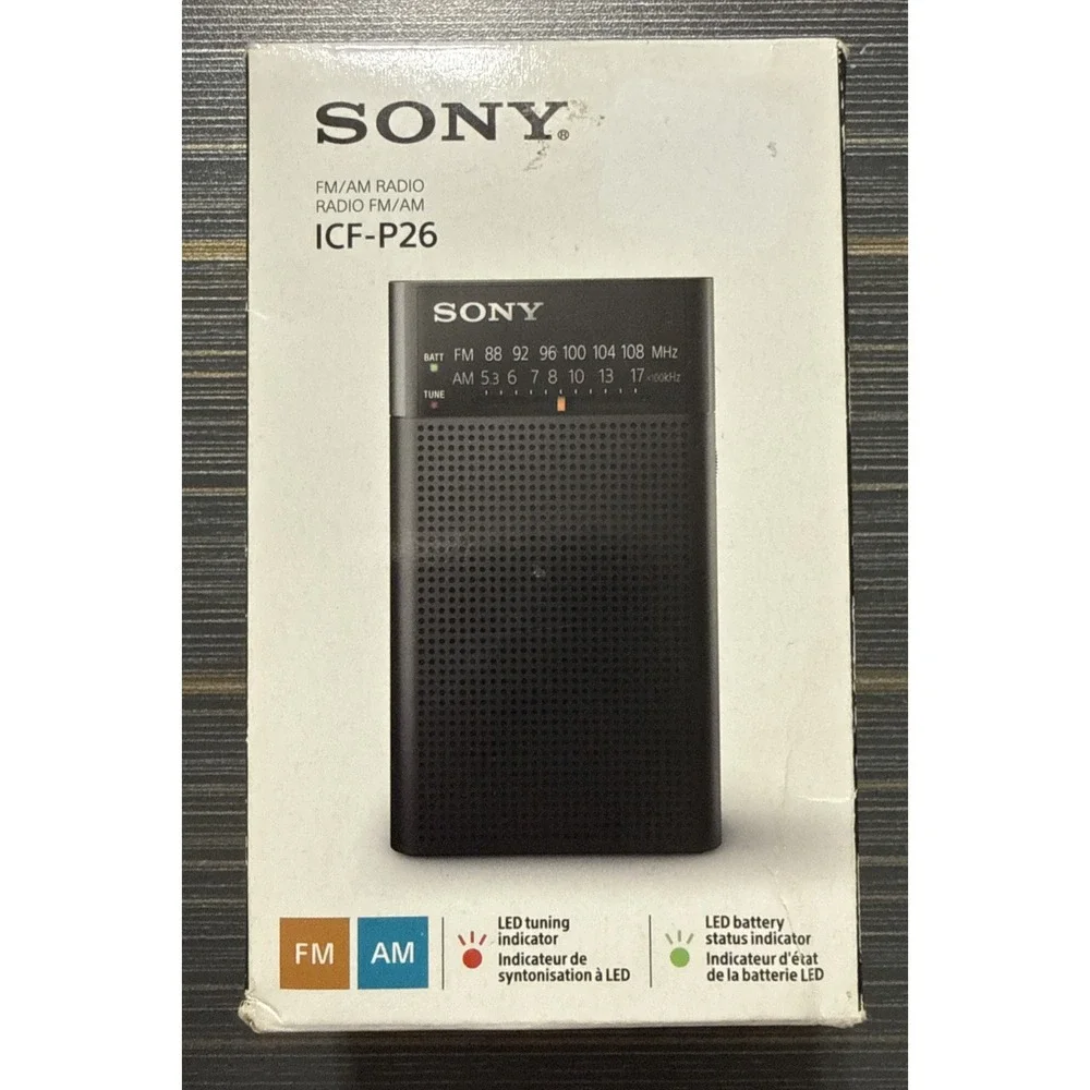 Sony ICF-P26 Portable Pocket FM/AM Radio Built-in Speaker - Tested Working GREAT